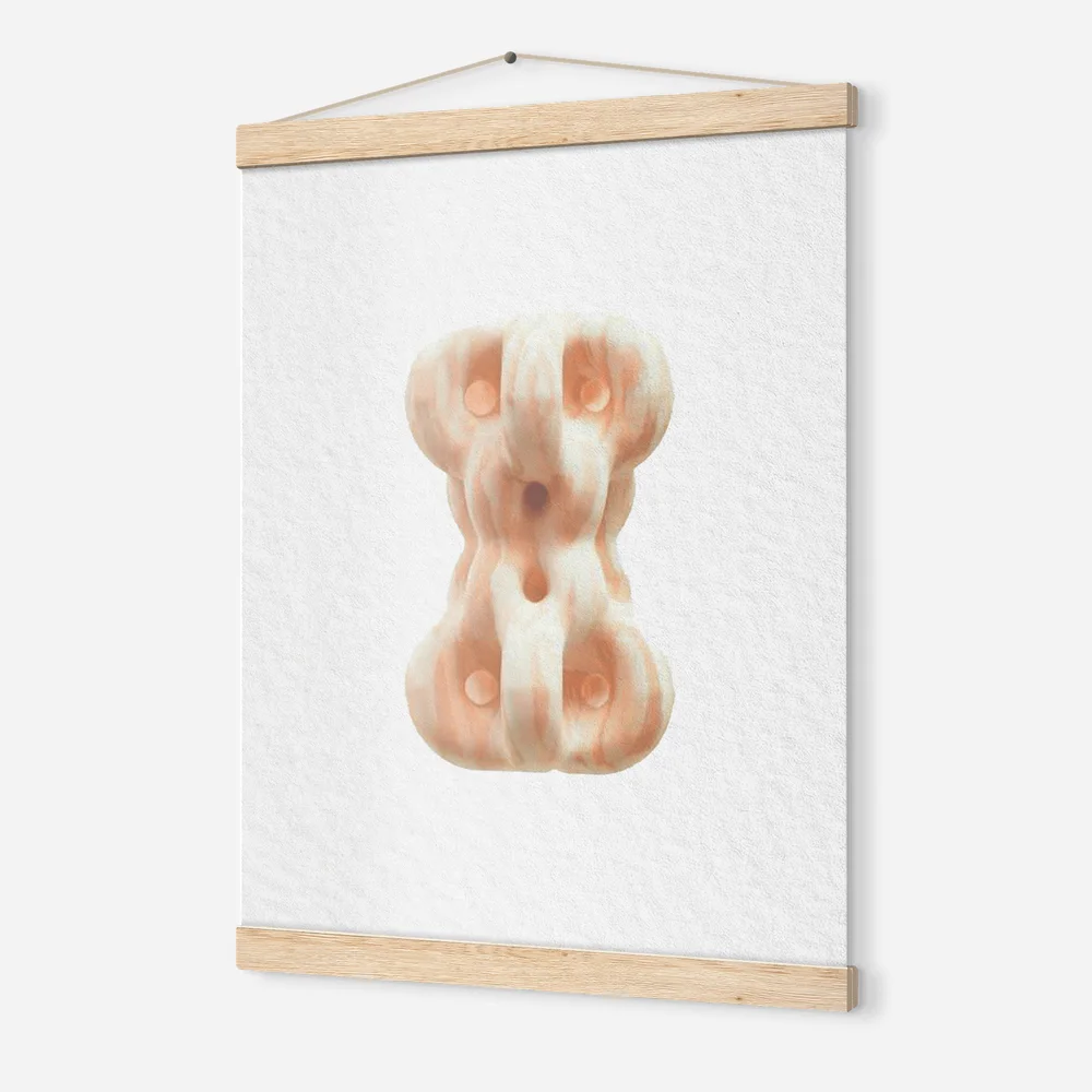 Póster con colgador de madera